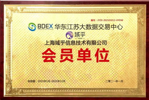 恭喜域乎成为华东大数据交易中心会员单位
